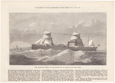 The Steam-ship Hindoo, for the Wilson Line to India by the Suez Canal